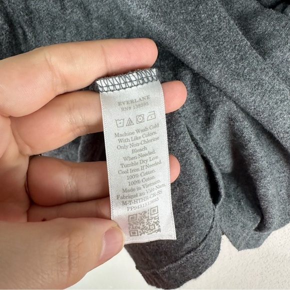Everlane Uniform Gray Crew Neck Short Sleeve Shirt Size XL - Picture 4 of 4